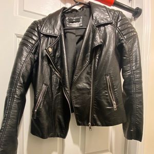 Faux vegan leather biker jacket size medium